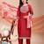 Maroon color embroidered art silk festival wear kurti set 