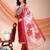 Maroon color embroidered art silk festival wear kurti set 