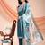 Green color embroidered art silk festival wear kurti set 