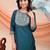 Green color embroidered art silk festival wear kurti set 