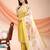 Lemon color embroidered art silk festival wear kurti set 