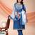 Blue color embroidered art silk festival wear kurti set 