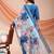Blue color embroidered art silk festival wear kurti set 