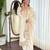 White color embroidered cotton slub fancy kurti set full stitched