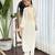 White color embroidered cotton slub fancy kurti set full stitched