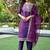Wine color embroidered art silk party wear kurti set