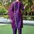 Wine color embroidered art silk party wear kurti set