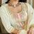 White color embroidered cotton slub fancy kurti set full stitched