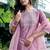 Peach color embroidered art silk party wear kurti set
