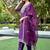 Wine color embroidered art silk party wear kurti set