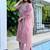 Peach color embroidered art silk party wear kurti set