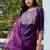 Wine color embroidered art silk party wear kurti set
