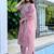 Peach color embroidered art silk party wear kurti set