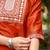 Orange color embroidered art silk party wear kurti set