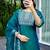 Green color embroidered art silk party wear kurti set