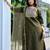 Mehendi color embroidered art silk party wear kurti set