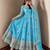 Sky blue designer fendy silk blend gown with sequin embroidered dupatta set