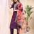 Wine color embroidered art silk party wear kurti set full stitched.