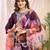 Wine color embroidered art silk party wear kurti set full stitched.