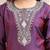 Wine color embroidered art silk party wear kurti set full stitched.