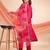 Rani pink color embroidered art silk party wear kurti set full stitched.