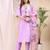 Lavender color embroidered art silk party wear kurti set 
