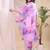 Lavender color embroidered art silk party wear kurti set 