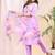 Lavender color embroidered art silk party wear kurti set 