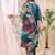 Green color embroidered art silk party wear kurti set 