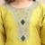 Lemon color embroidered art silk party wear kurti set 