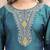 Green color embroidered art silk party wear kurti set 