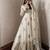 Cream designer fendy silk blend gown with sequin embroidered dupatta set
