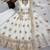 Cream designer fendy silk blend gown with sequin embroidered dupatta set