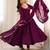 Wine roman chanderi silk blend angrakha anarkali suit set