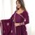Wine roman chanderi silk blend angrakha anarkali suit set