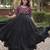 Black kora cotton with multi thread embroidered and real mirror work navratri gown