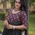 Black kora cotton with multi thread embroidered and real mirror work navratri gown