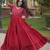 Maroon kora cotton with multi thread embroidered and real mirror work navratri gown