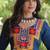Rama rayon kutchi gamthi thread embroidered & mirror work navratri gown