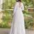 White rayon kutchi gamthi thread embroidered & mirror work navratri gown