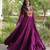 Wine rayon kutchi gamthi thread embroidered & mirror work navratri gown