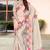 cream color digital printed silk blend saree for women