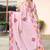 peach color digital printed silk blend saree for women