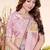 peach color digital printed silk blend saree for women
