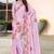 pink color digital printed silk blend saree for women