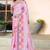 pink color digital printed silk blend saree for women