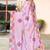 pink color digital printed silk blend saree for women