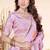 pink color digital printed silk blend saree for women