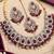 Wine mehandi-plated agate stone necklace set with earrings & maang tikka