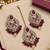 Wine mehandi-plated agate stone necklace set with earrings & maang tikka